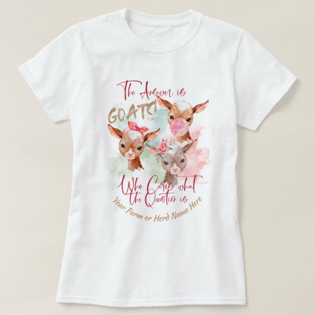 T-shirt CHÈTES | La réponse est la chèvre (Design devant)