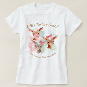 T-shirt CHÈTES   VOTRE TEXTE Chèvres adorables Boho