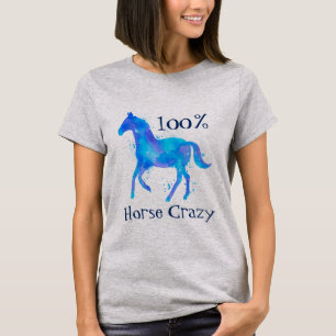 T-shirt Cheval 100% fou d'aquarelle de cheval