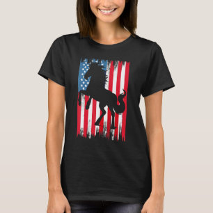 T-shirt Cheval 4 juillet Drapeau américain Usa Femmes Fill