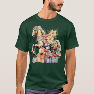 T-shirt Cheval à bascule de Noël
