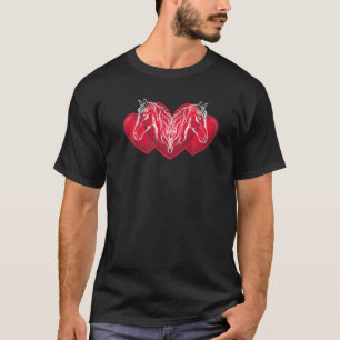 T-shirt Cheval Animal Heart Horseback Équitation Cheval Ri