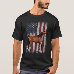T-shirt Cheval arabe drapeau américain patriotique vintage