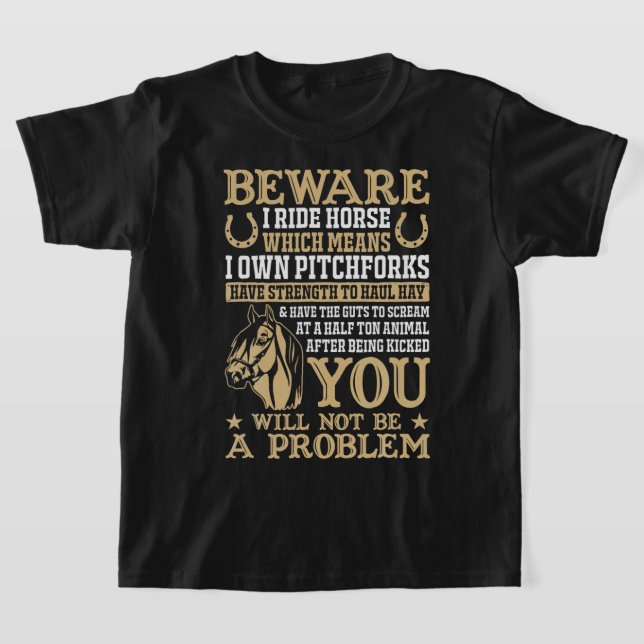 T-shirt Cheval Attention Je Ride Chevaux Drôle Cheval Love (Poser)