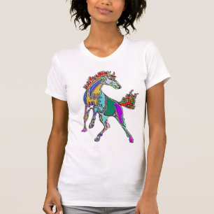 T-SHIRT CHEVAL AU NÉON