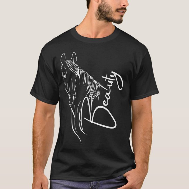T-shirt Cheval avec crinière au vent pour les amateurs de  (Devant)