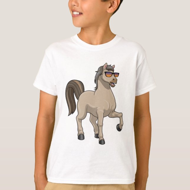 T-shirt Cheval avec lunettes de soleil (Devant)