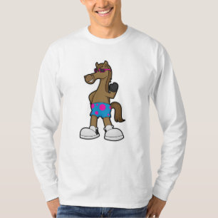 T-shirt Cheval avec lunettes de soleil