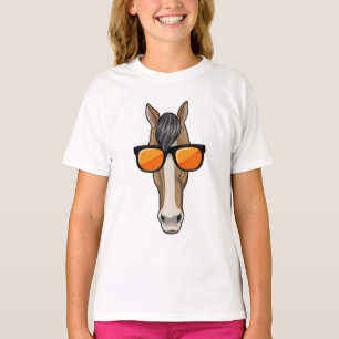 T-shirt Cheval avec lunettes de soleil