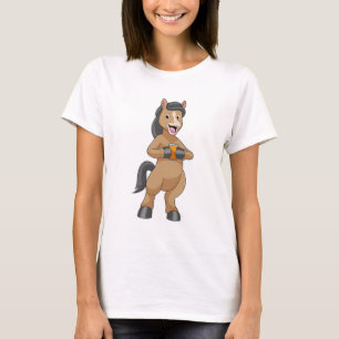 T-shirt Cheval avec Mug de jus d'orange