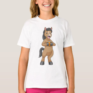 T-shirt Cheval avec Mug de jus d'orange
