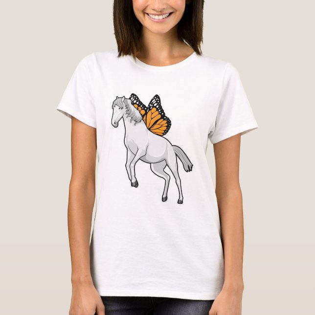 T-shirt Cheval avec papillon (Devant)
