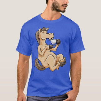 T-shirt Cheval avec tasse de café