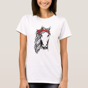 T-shirt Cheval Bandana T Chemise pour l'équitation Cheval 