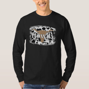 T-shirt Cheval blanc de l'Ouest Leopard Bull Skull Texas C
