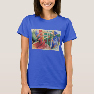 T-shirt Cheval bleu avec arc-en-ciel de Franz Marc