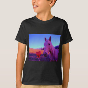 T-shirt Cheval Brown et Coeur Rouge