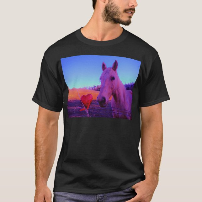 T-shirt Cheval Brown et Coeur Rouge (Devant)