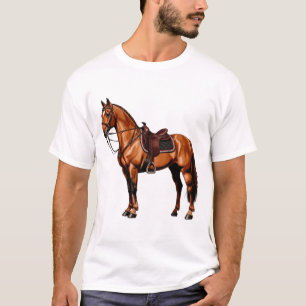 T-shirt Cheval Brun Élégant