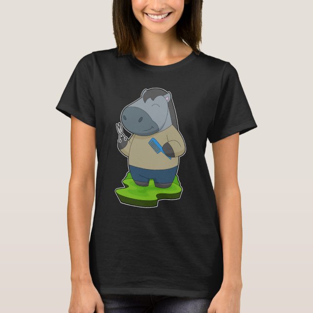 T-shirt Cheval Coiffeur ciseaux peigne (Devant)