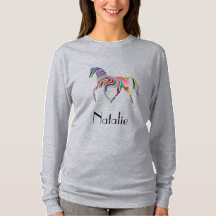T-shirt Cheval coloré -ajouter un nom