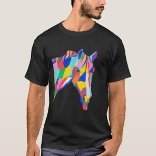 T-shirt Cheval Coloré Avec La Langue S'Étire