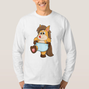 T-shirt Cheval comme bébé avec couche