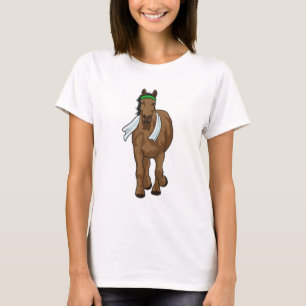T-shirt Cheval comme coureur avec serviette
