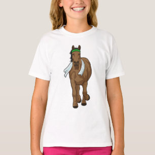 T-shirt Cheval comme coureur avec serviette