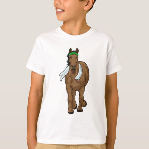 T-shirt Cheval comme coureur avec serviette