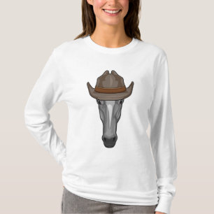 T-shirt Cheval comme Cowboy avec Casquette
