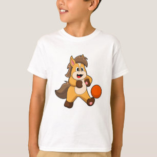 T-shirt Cheval comme joueur de football avec balle de foot