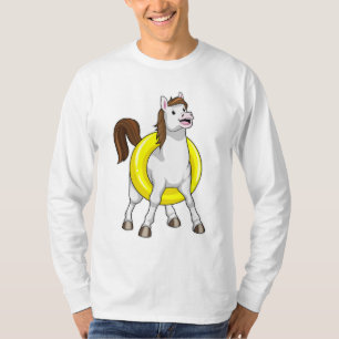 T-shirt Cheval comme nageur avec Lifebouy
