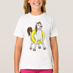 T-shirt Cheval comme nageur avec Lifebouy