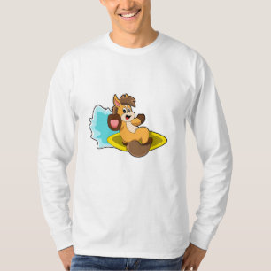 T-shirt Cheval comme Surfer avec Surfboard