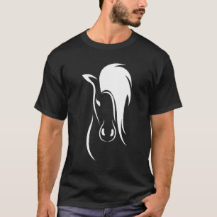 T-shirt Cheval Contour Cheval Amour Cheval Équitation Fill