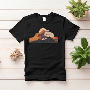 T-shirt Cheval Coucher du soleil équitation Cowboy