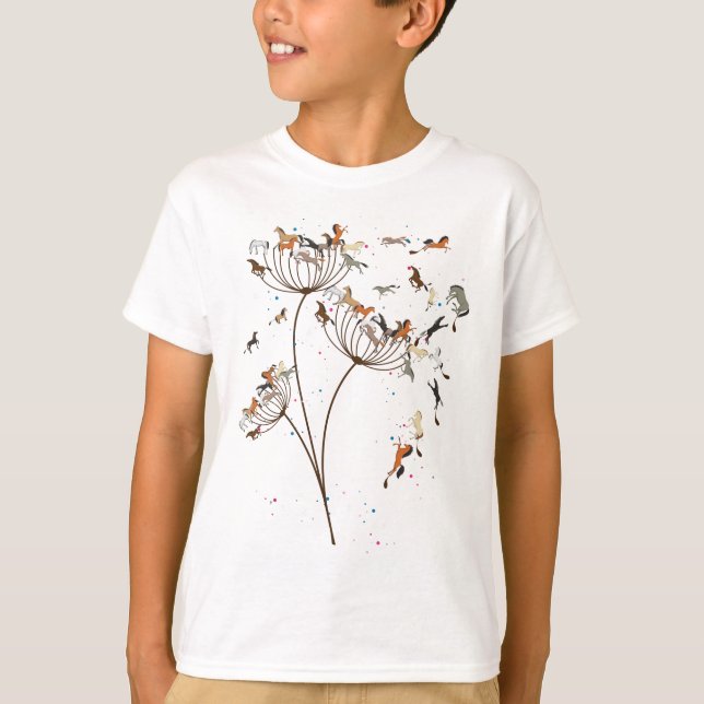 T-shirt Cheval Dandelion Horsing Pour Cheval Lover (Devant)