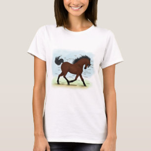 T-shirt Cheval De Baie Avec Carte Anatomique De Cheval De 