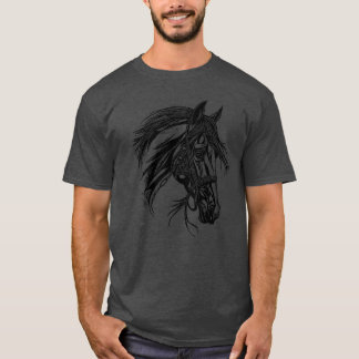 T-shirt Cheval de course avec Mane Horse Dressage Equestre
