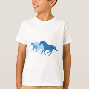 T-shirt Cheval de course (bleu)