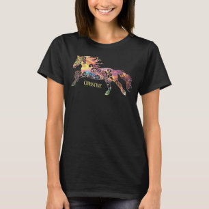T-shirt Cheval de course Mandala Magical Color Light Art