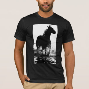 T-shirt Cheval de course moderne Pop Art Modèles Mens
