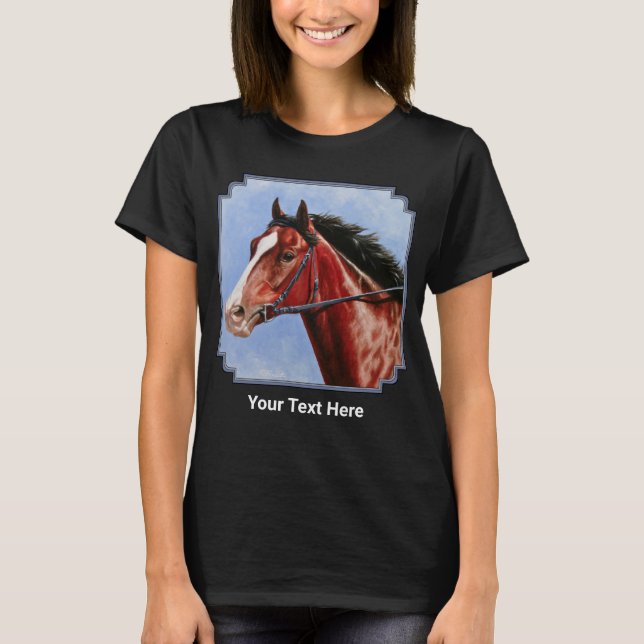 T-shirt Cheval de course Thoroughbred de Blood Bay (Devant)