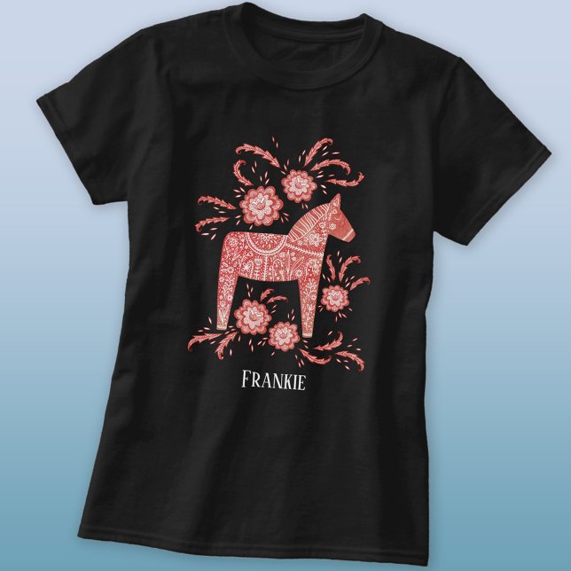 T-shirt Cheval de Dala suédois personnalisé (Créateur téléchargé)