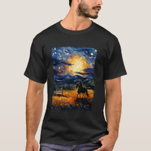 T-shirt Cheval de dressage équestre Nuit étoilée Douleur