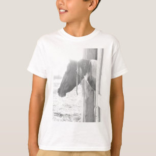 T-shirt Cheval de grange / Photographie noir et blanc