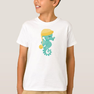 T-shirt Cheval de mer mignon, Cheval de mer vert, Cheval d