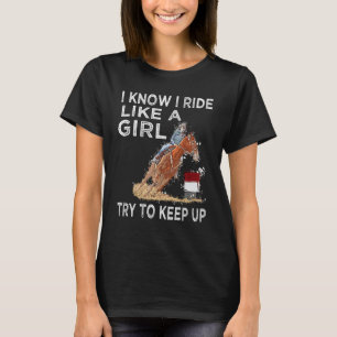 T-shirt Cheval de rodéo de course de tonneau Cowgirl je sa