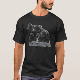 T-shirt Cheval de trait tirant des Belges à mi-traction